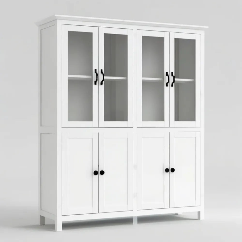 Biała witryna z MDF i szkła 120 x 40 x 180 cm