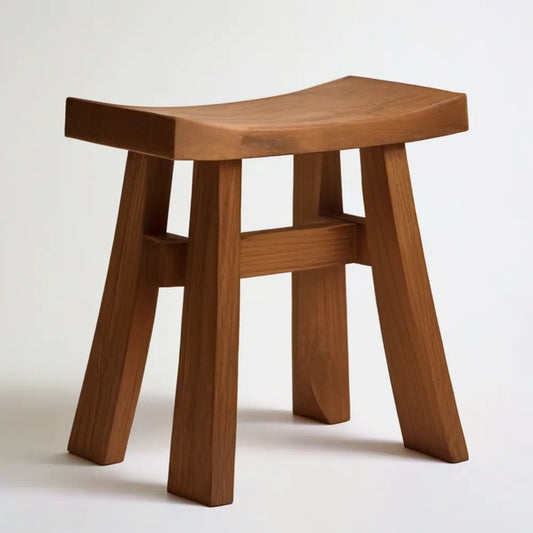 Taboret z litego drewna dębowego brązowy 45 x 35 x 45 cm